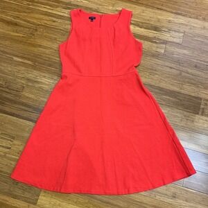 Talbots Red Dress Womens Size Large Sleeveless Fit & Flare Textured Career Party